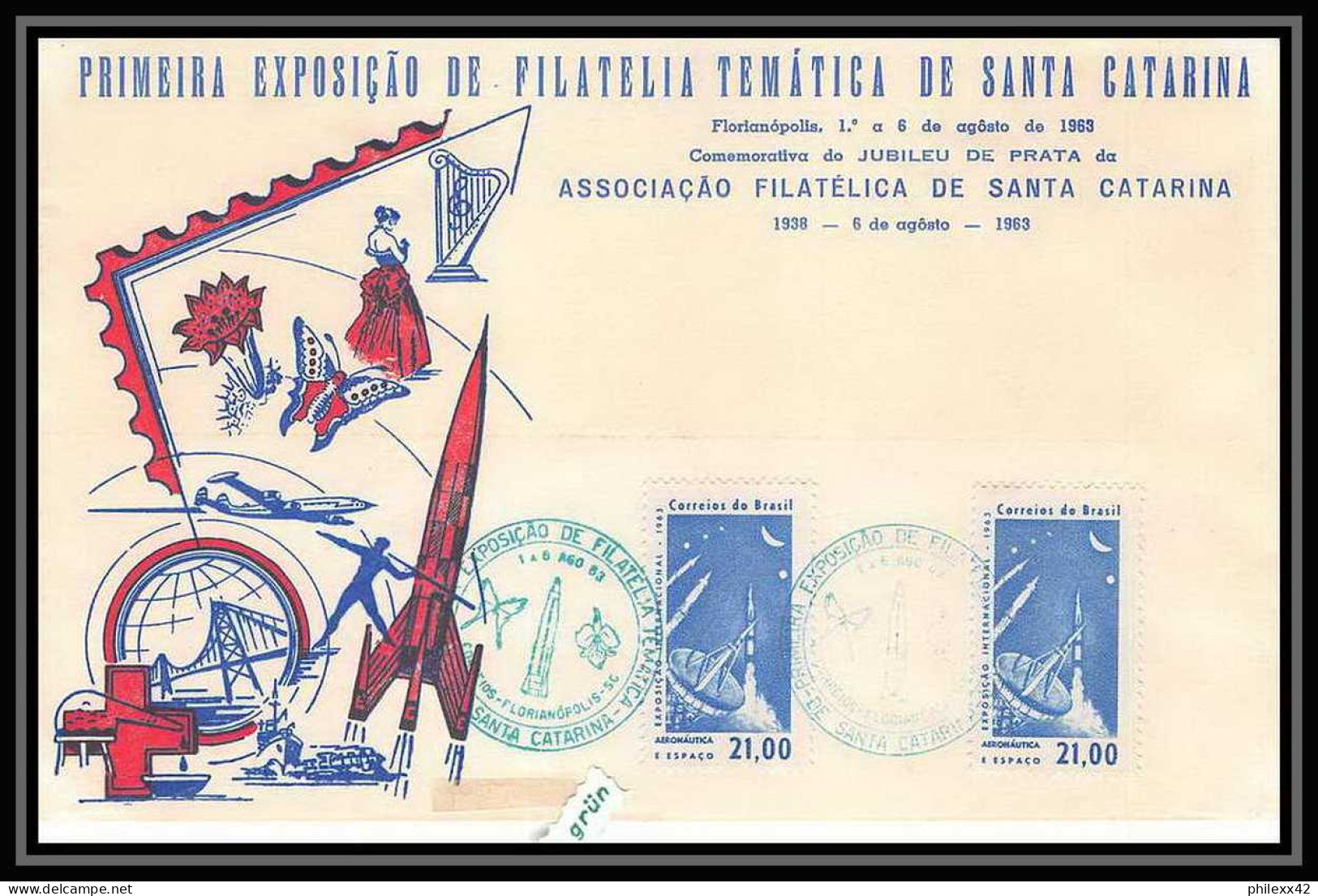 11737/ Espace (space Raumfahrt) Lettre (cover Briefe) 1-6/8/1963 Santa Catarina Brésil (brazil) - América Del Sur
