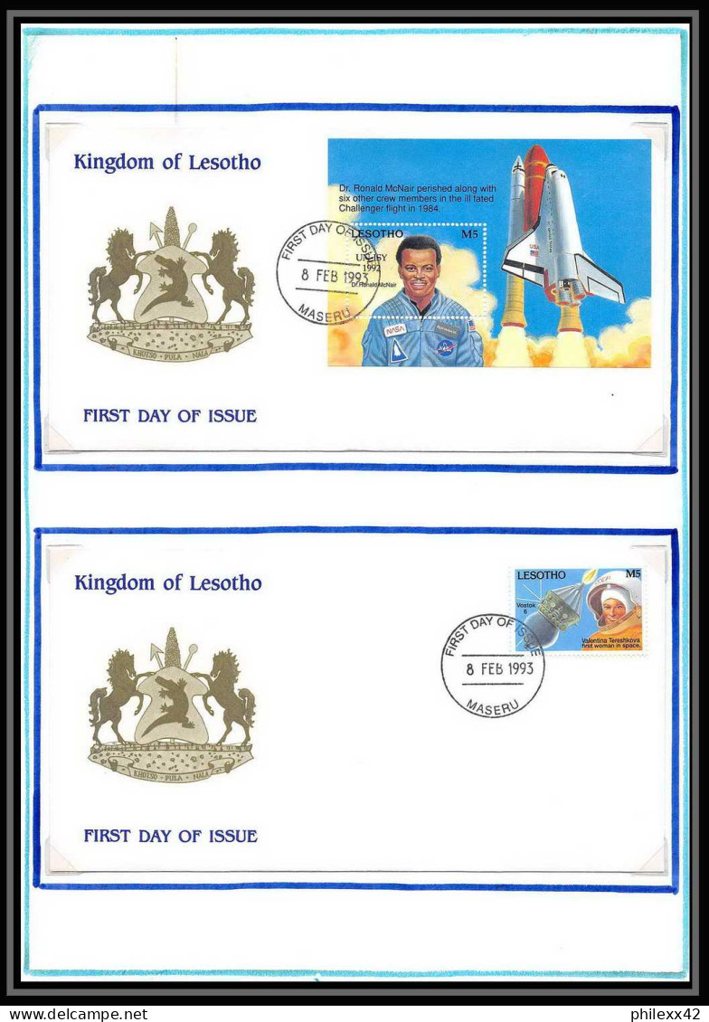 12046 2 Fdc (premier Jour) 1993 Space Year Lesotho Espace (space Raumfahrt) Lettre (cover Briefe) - Africa