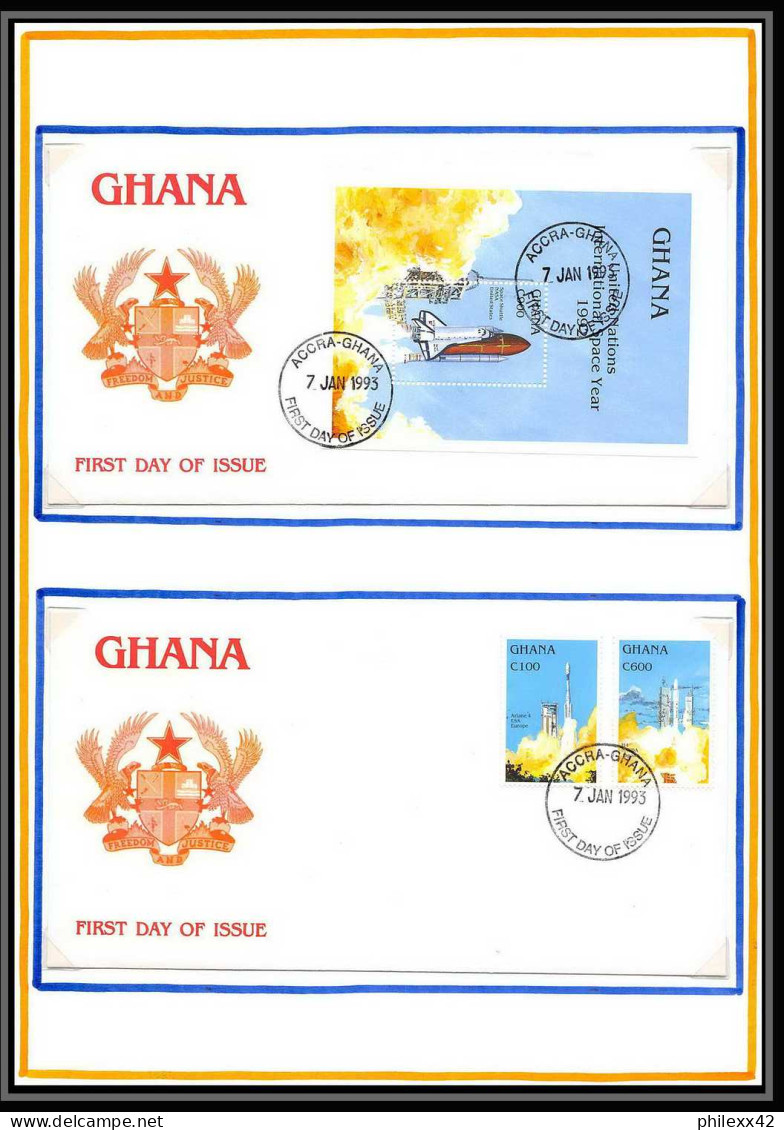 12048 2 Fdc (premier Jour) 1992 Space Year Ariane 4 Ghana Espace (space Raumfahrt) Lettre (cover Briefe) - Africa