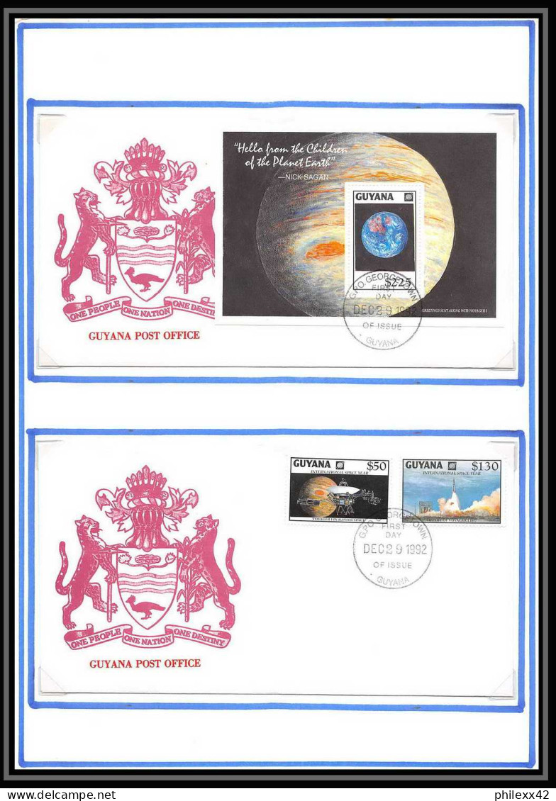 12049 2 Fdc (premier Jour) 1992 Space Year Guyane (guyana) Espace (space Raumfahrt) Lettre (cover Briefe) - Africa