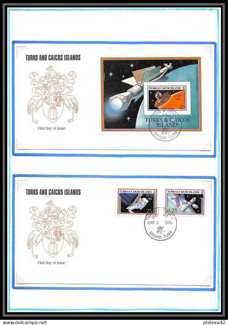 12050 2 Fdc (premier Jour) Turks And Caicos 1993 Espace (space Exploration Raumfahrt) Lettre (cover Briefe) - Südamerika