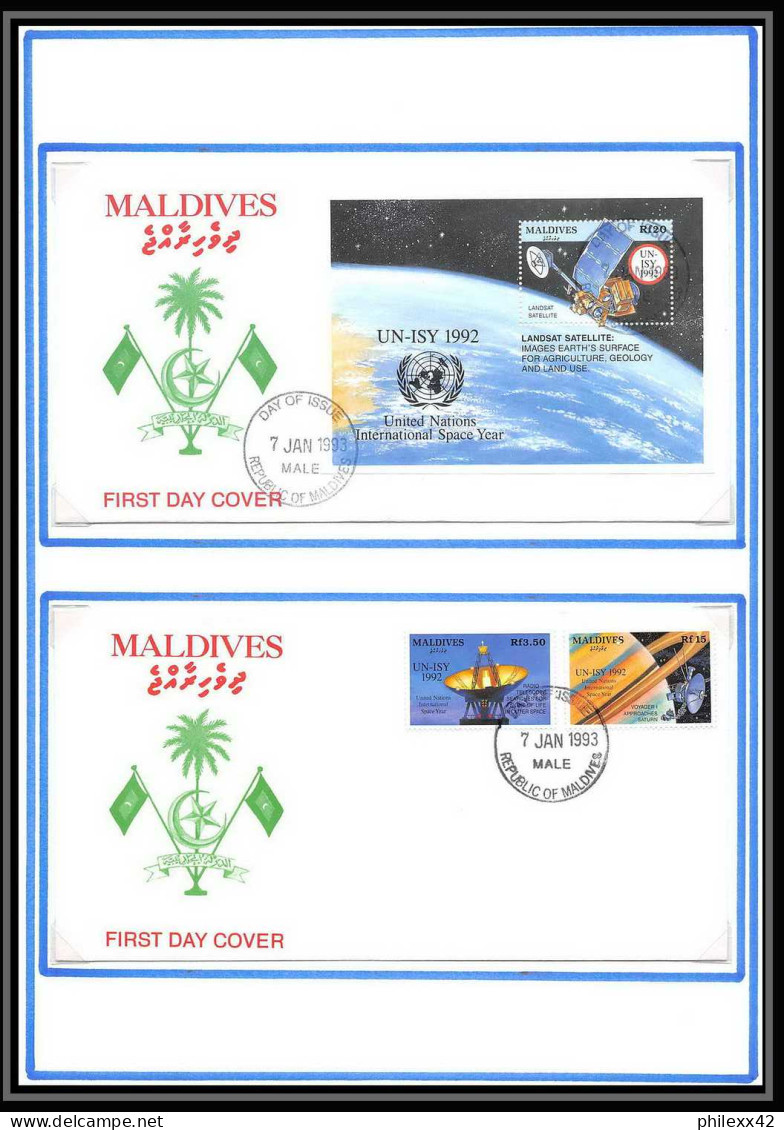 12053 2 Fdc (premier Jour) 1993 Space Year Landsat Maldives Espace (space Raumfahrt) Lettre (cover Briefe) - Azië