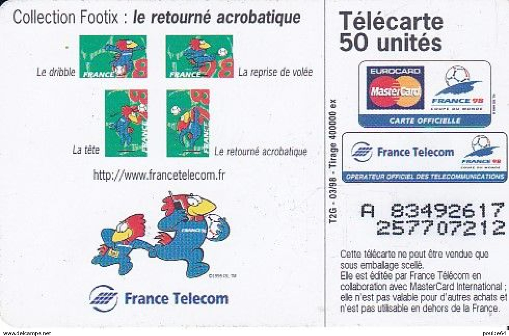 F841  03/1998 - FOOTIX " Le Retourné Acrobatique " - 50 SO3 - 1998