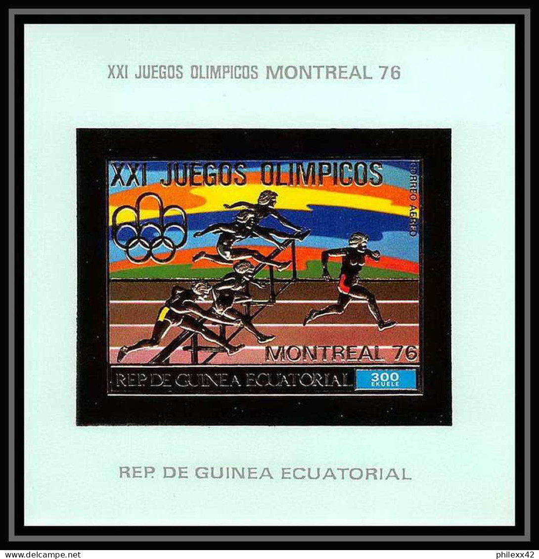 195 Guinée équatoriale Guinea N°874 Non Dentelé OR Gold Stamps Jeux Olympiques Olympic Games 1976 Montreal Running - Voleibol