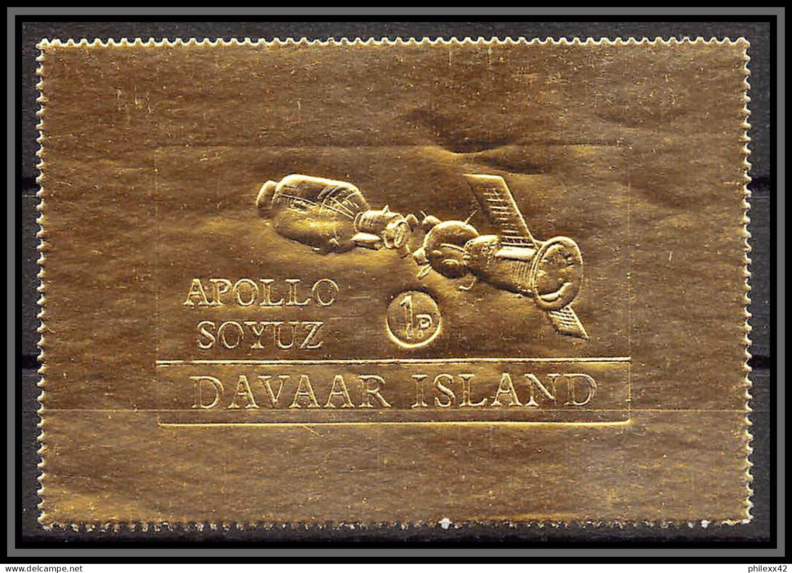 310b Davaar Scotland Apollo 1 P Soyuz (soyouz Sojus) Timbres OR Gold Stamps Géant Large - Scotland
