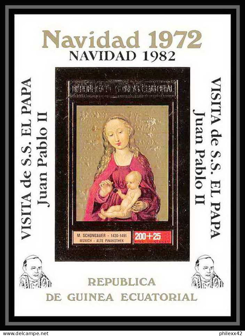 321 Guinée équatoriale (ecuatorial Guinea) Navidad 72 Papa Juan Pablo 2 Jean Paul 2 Pape Pope OR Gold Stamps - Madonna