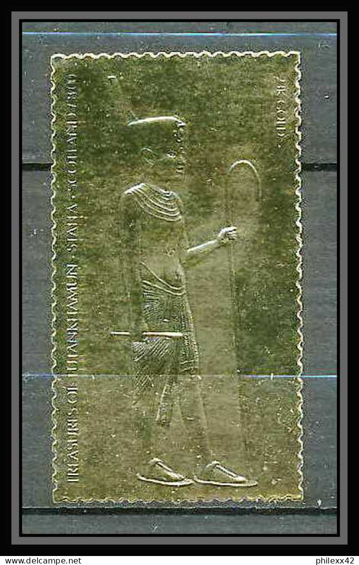 415 Staffa Scotland Egypte (Egypt UAR) Treasures Of Tutankhamun 09 OR Gold Stamps 23k Tirage 2 Brillant Neuf** Mnh - Ecosse