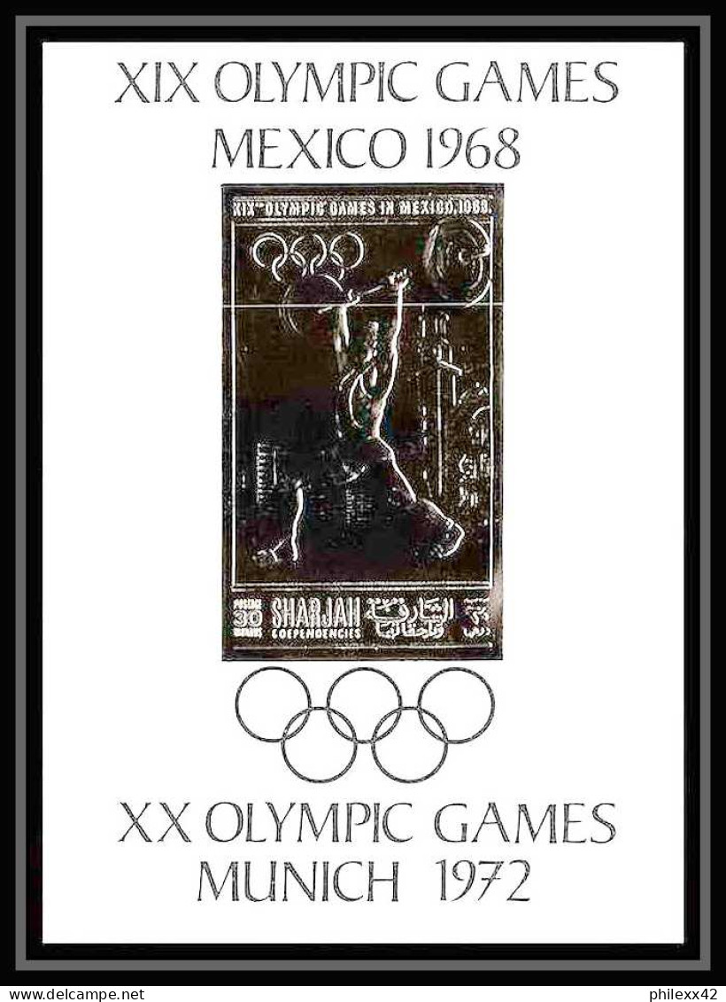 480 Sharjah Weightlifting Non Dentelé Imperf OR Gold Stamps Jeux Olympiques Olympic Games Mexico 68 Munich 72 - Gewichtheffen