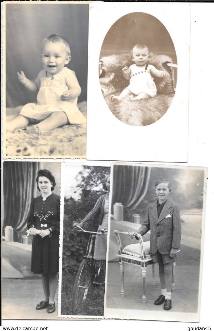 VIBRAYE - Lot 5 Cartes Postales Familiales - CARTE PHOTO - Vibraye