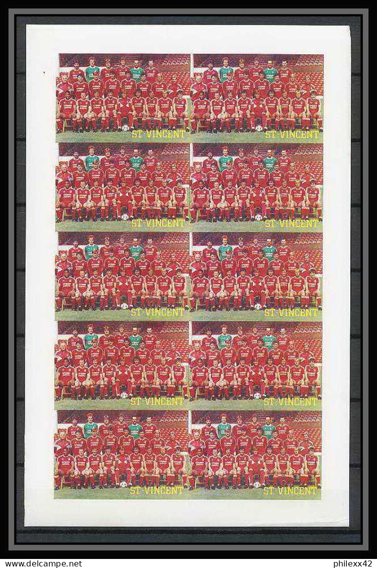 213 St Vincent N°1018 Football Soccer Liverpool Non Dentelé Imperf Feuilles (sheets) - Clubs Mythiques