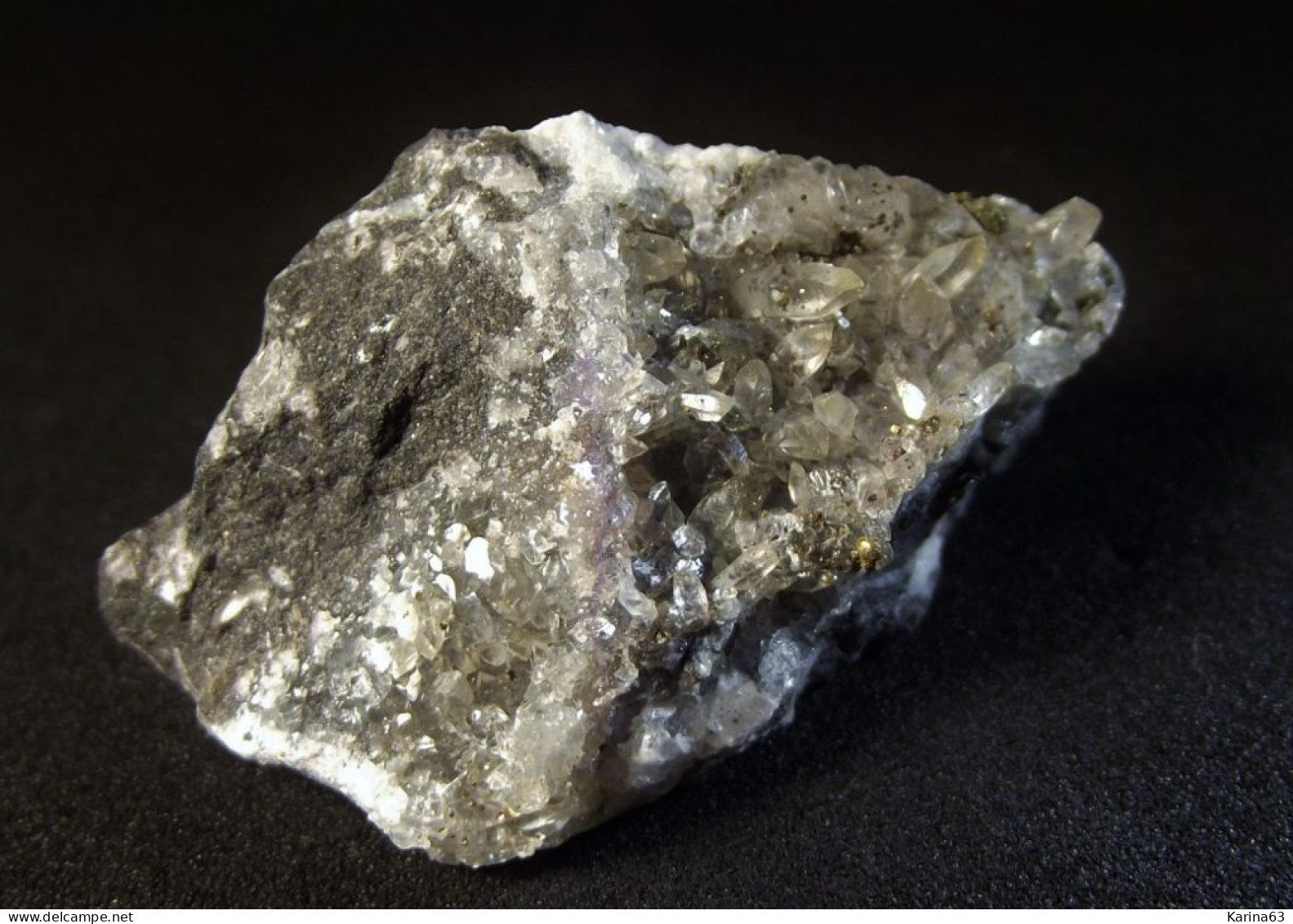 Calcite With Pyrite Inclusions ( 3.5 X 2.5 X 2 Cm) -  Schauinsland - Freiburg Im Breisgau  - Baden-Württemberg, Germany - Mineralien