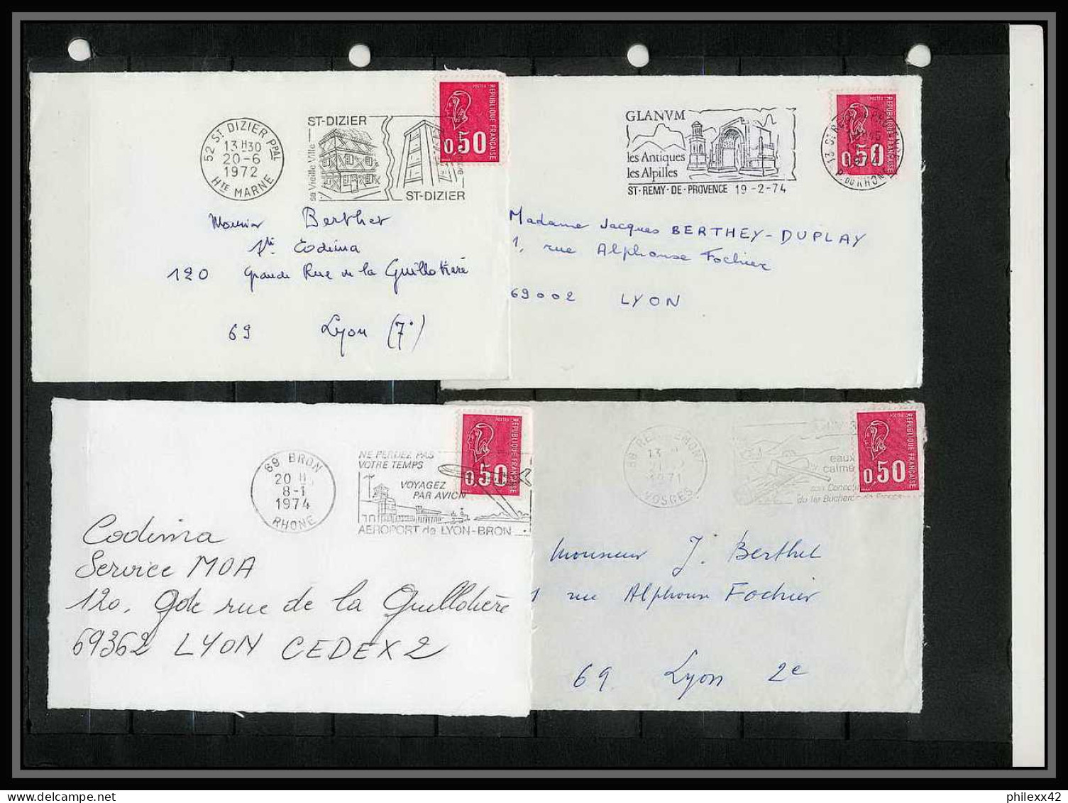 13044 Lot de 56 lettres N°1892 Type Marianne de Béquet (lettre enveloppe courrier) Voir photos