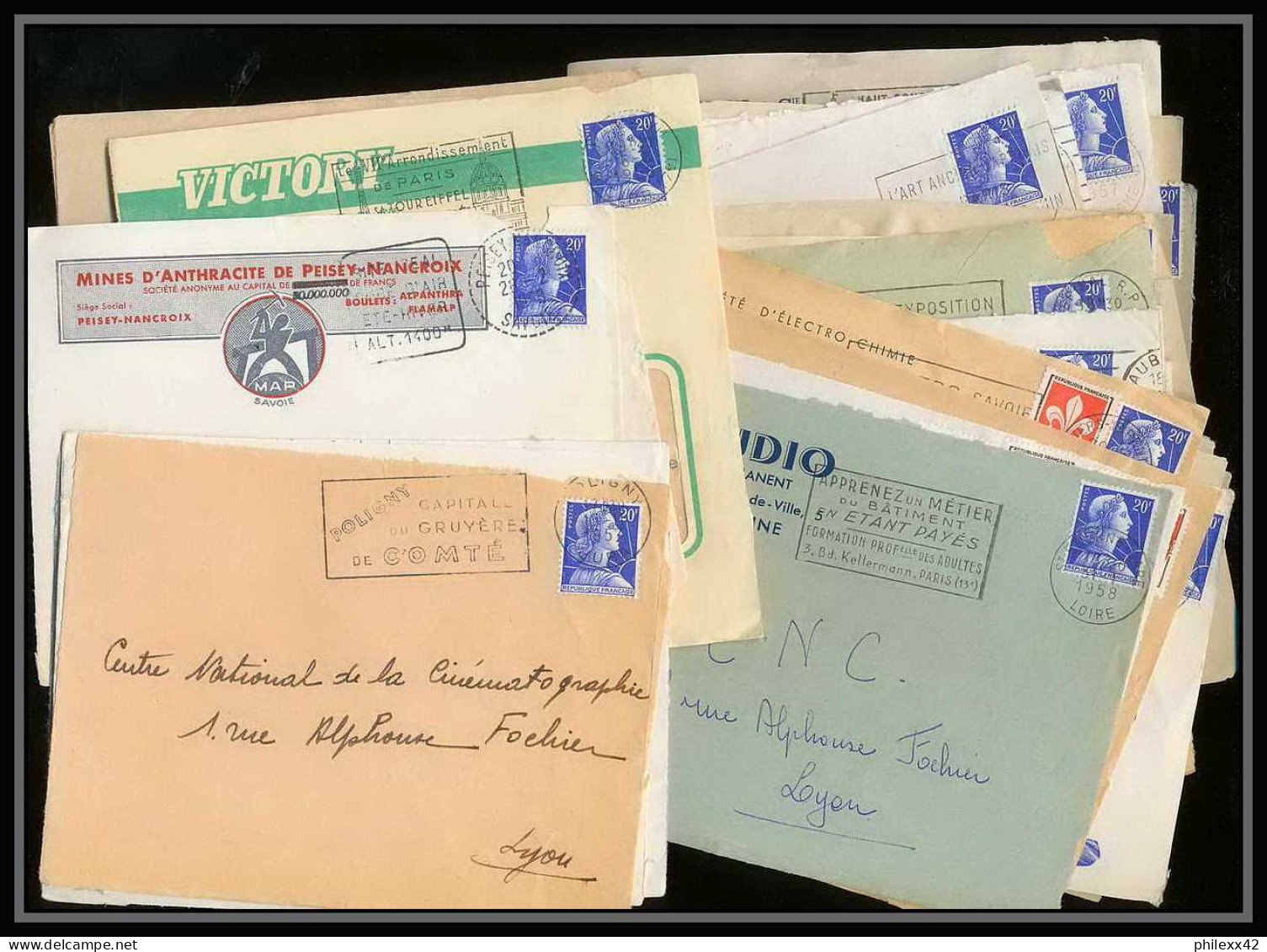 13059 Lot De 33 Lettres N°1011 Marianne De Muller (lettre Enveloppe Courrier) Voir Photos - 1955-1961 Maríanne De Muller
