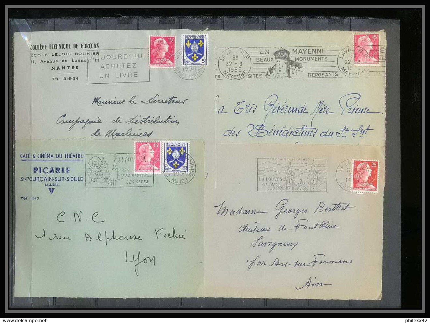 13073 Lot De 13 Lettres N°1011 Marianne De Muller (lettre Enveloppe Courrier) Voir Photos - 1955-1961 Marianne Of Muller