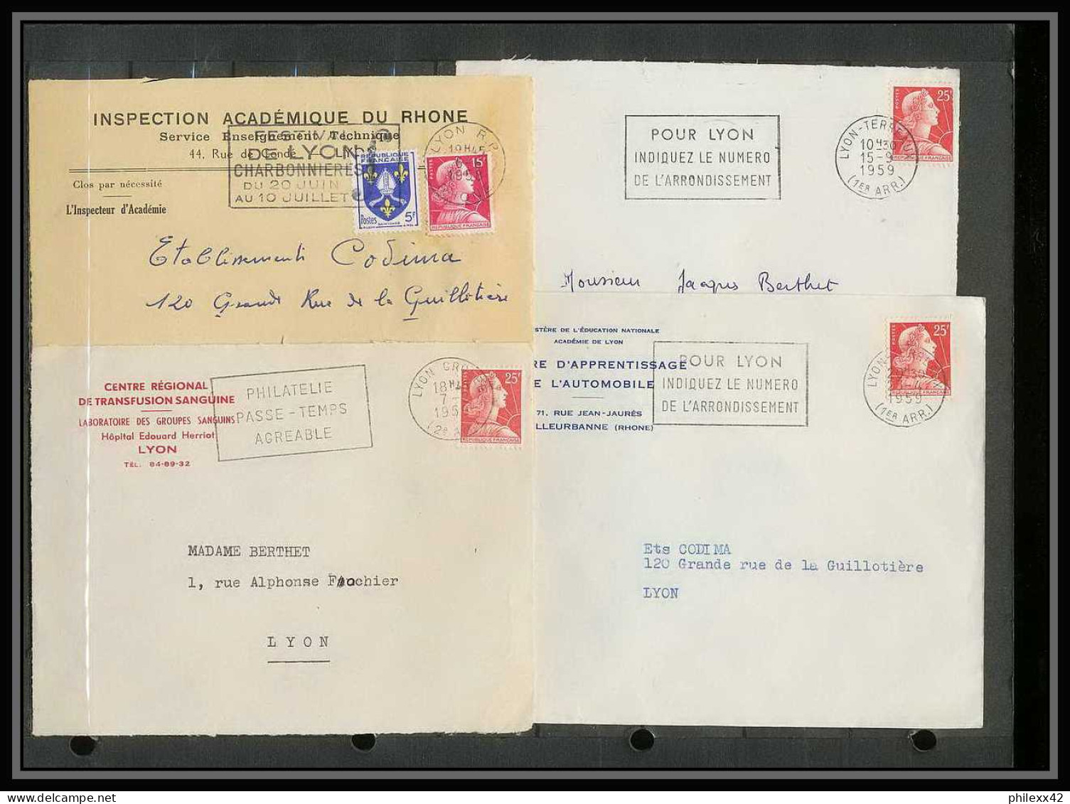 13058 Lot De 51 Lettres N°1011c Marianne De Muller (lettre Enveloppe Courrier) Voir Photos - 1955-1961 Marianne Van Muller