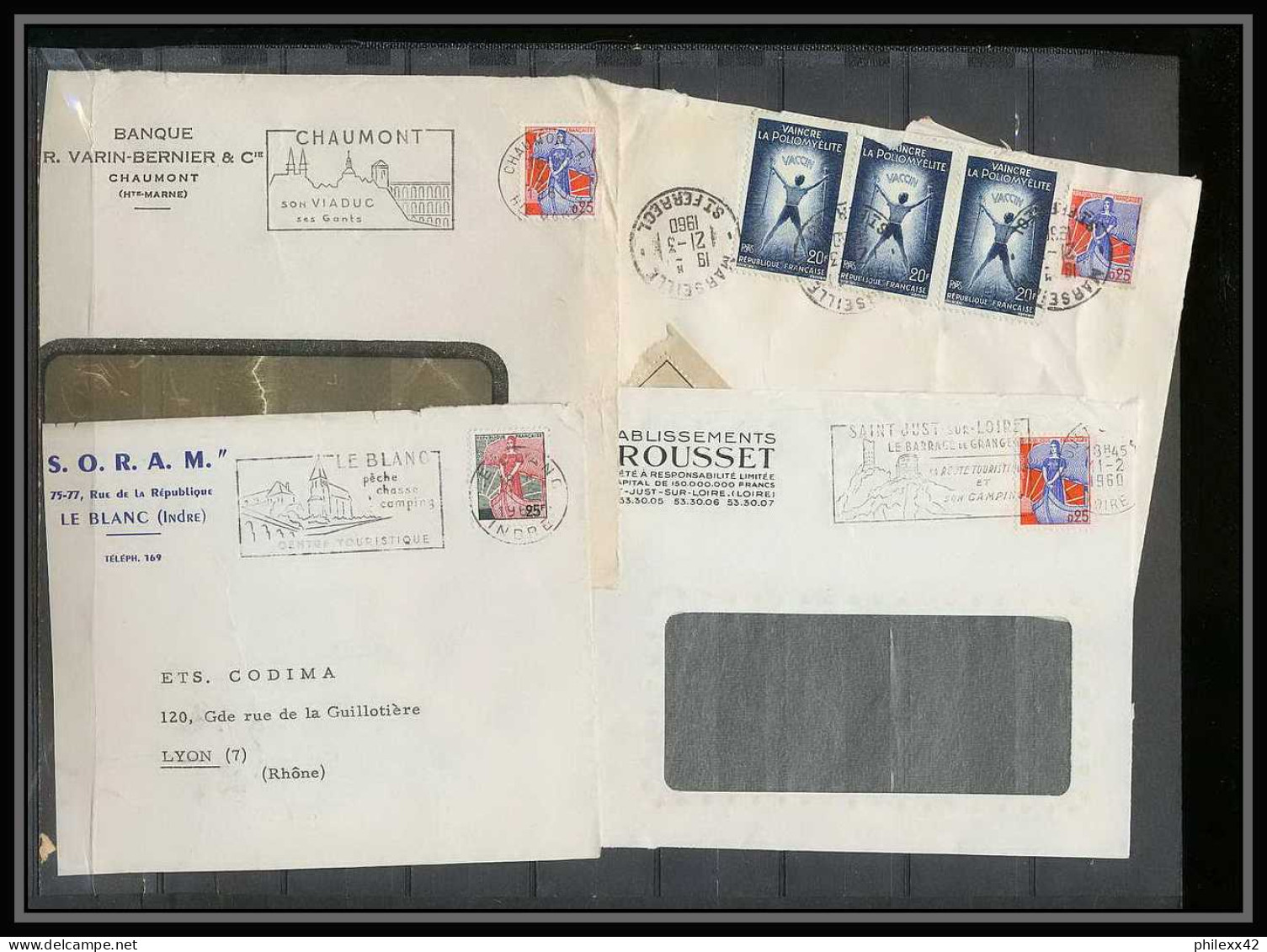 13079 Lot De 9 Lettres Marianne à La Nef (lettre Enveloppe Courrier) Voir Photos - 1959-1960 Marianne In Een Sloep
