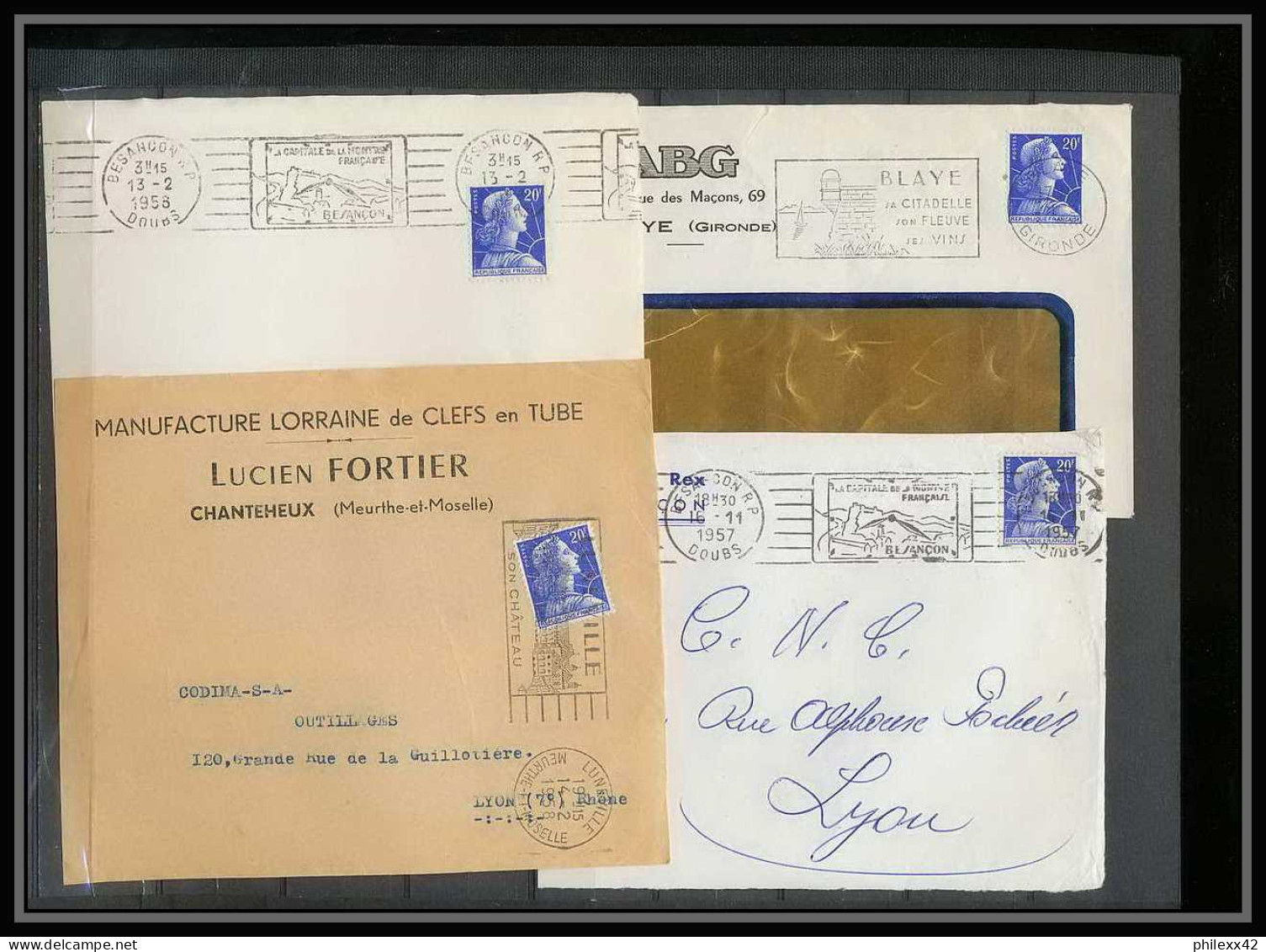 13064 Lot de 65 lettres N°1011 Marianne de Muller (lettre enveloppe courrier) Voir photos