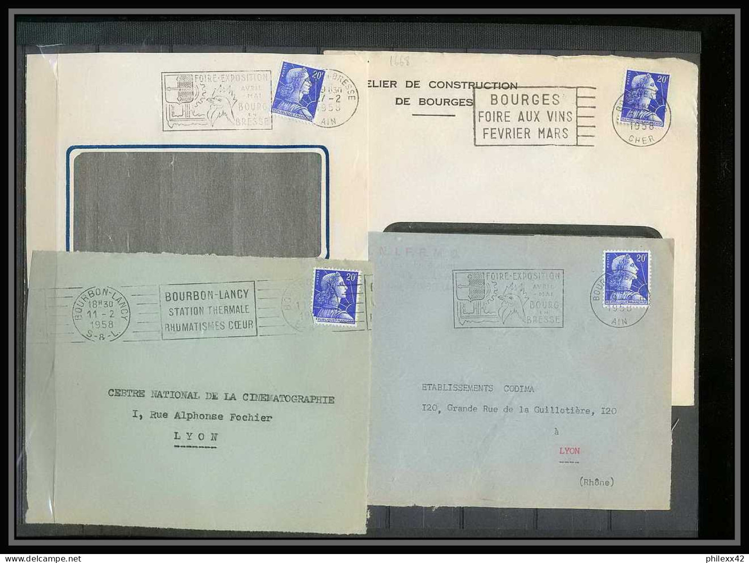 13065 Lot De 72 Lettres N°1011 Marianne De Muller (lettre Enveloppe Courrier) Voir Photos - 1955-1961 Marianne Of Muller
