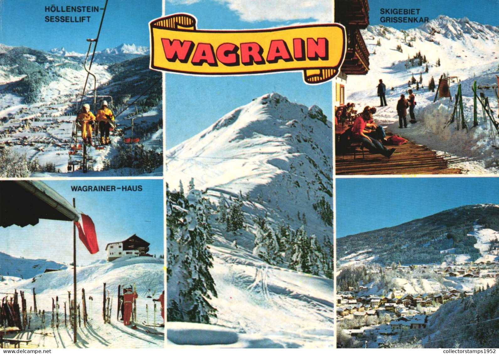 WAGRAIN, SALZBURG, MULTIPLE VIEWS, SKI LIFT, ARCHITECTURE, SKI, MOUNTAIN, RESORT, AUSTRIA, POSTCARD - Wagrain