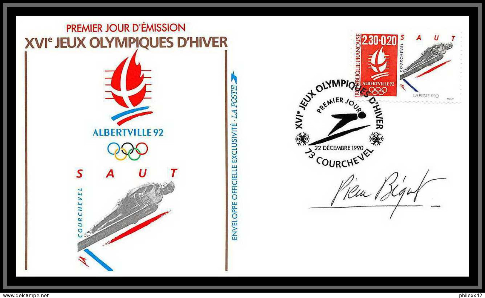 122 Lot De 10 Lettres France Jeux Olympiques (olympic Games) Alberville 92 Signé (signed Autograph) Pierre Béquet - Winter 1992: Albertville