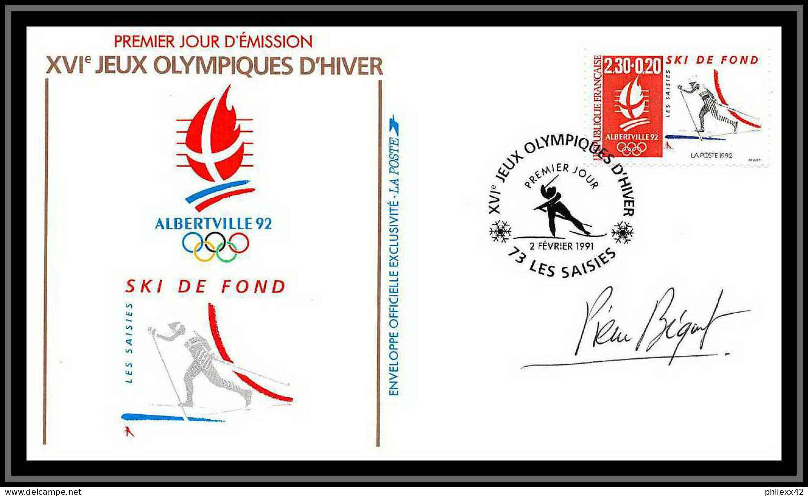 122 Lot De 10 Lettres France Jeux Olympiques (olympic Games) Alberville 92 Signé (signed Autograph) Pierre Béquet - Winter 1992: Albertville