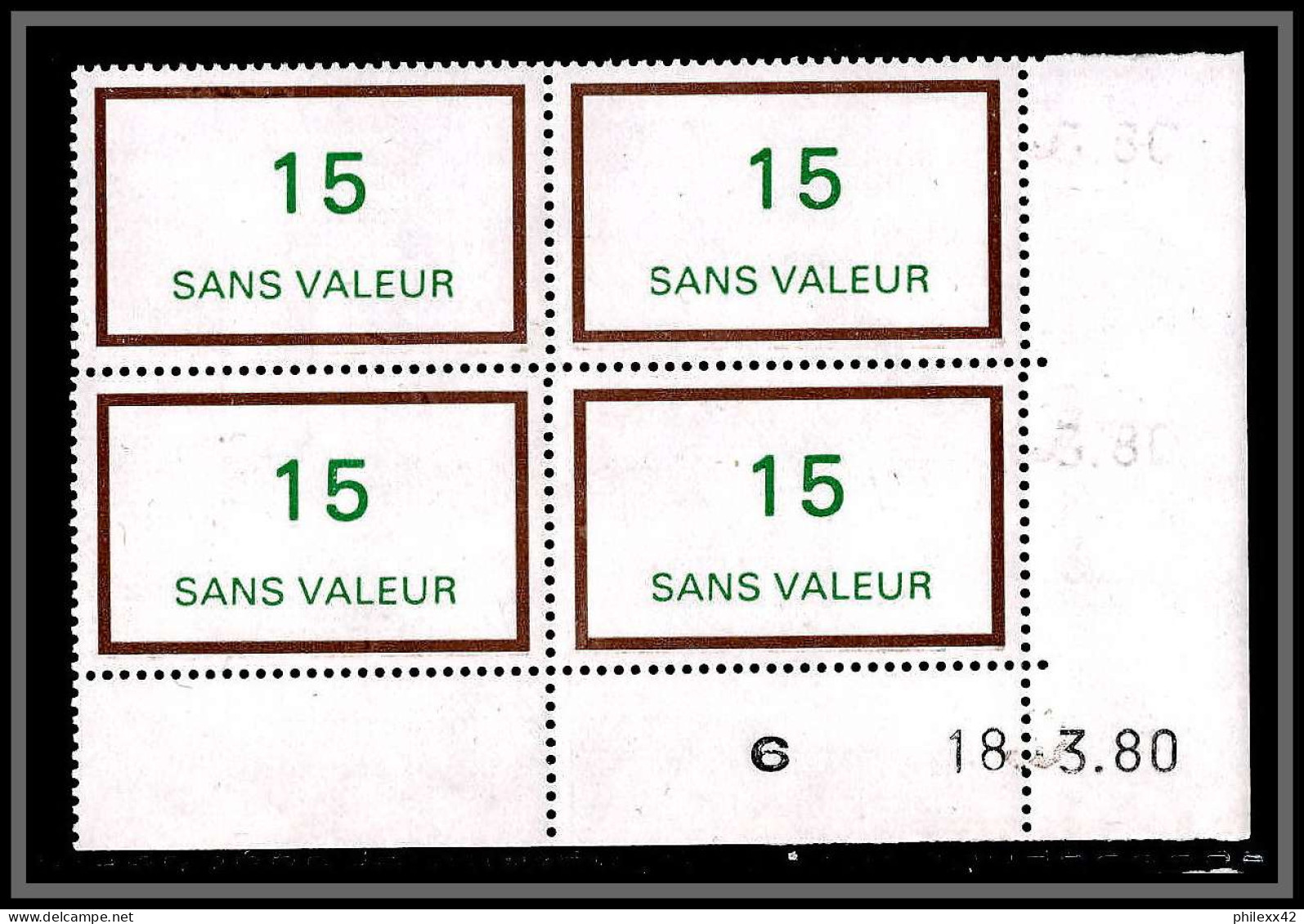 110041 Cours D'instruction Fictif F N°218 18/3/1980 Coin Daté TB Neuf ** MNH France Fictifs - 1980-1989