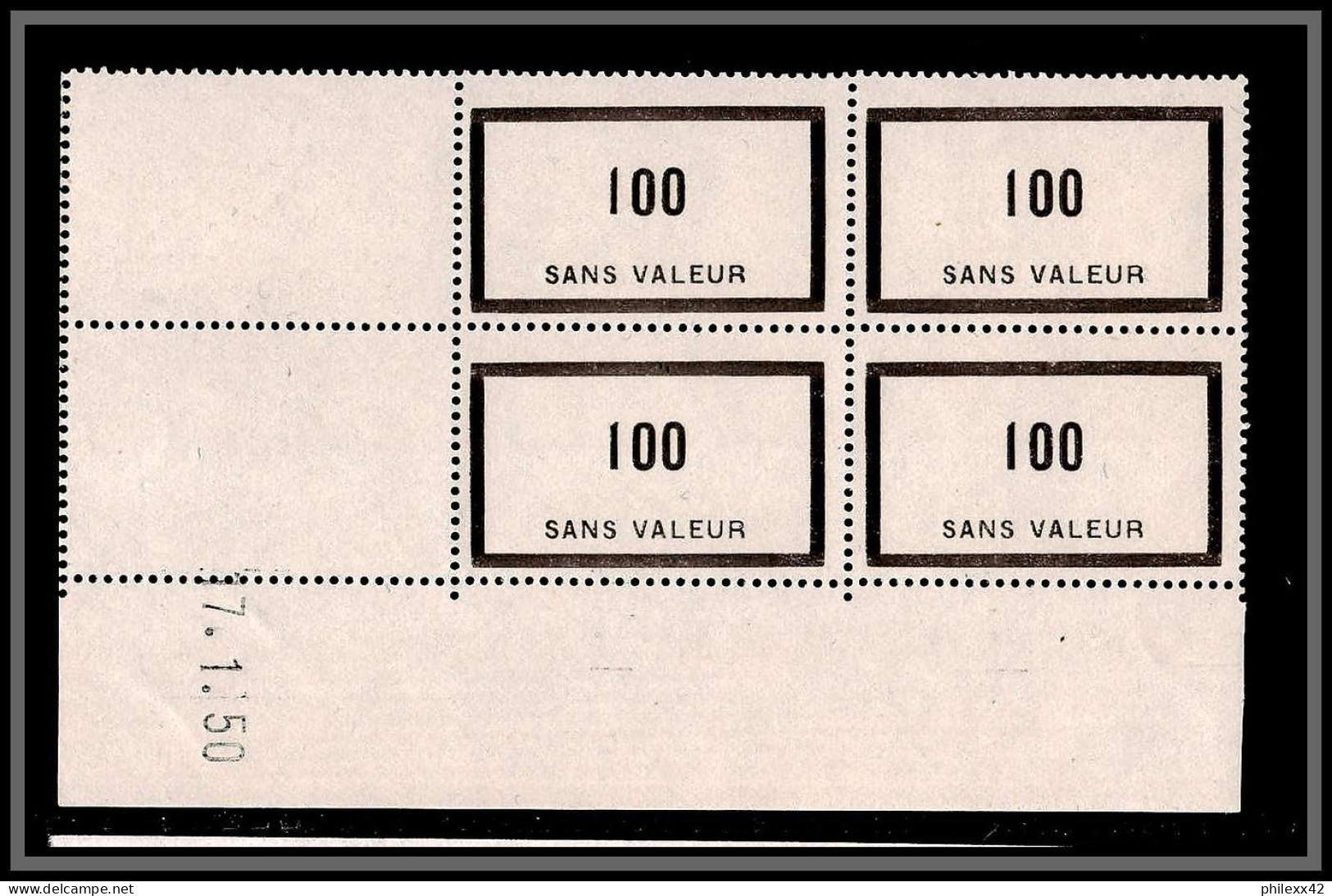 110051 Cours D'instruction Fictif F N°91 17/11/1950 Coin Daté TB Neuf ** MNH France Fictifs - 1970-1979