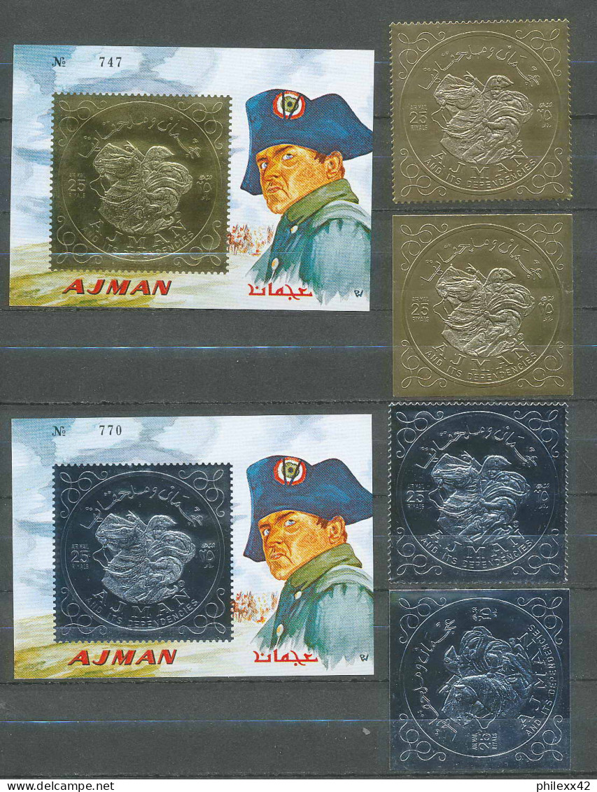 Napoléon Ier 093a - Ajman Série Complète 6 Argent (Silver) OR (gold Stamps) - Napoléon