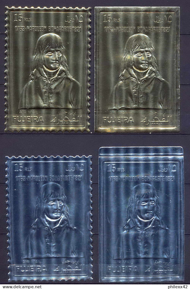 Napoléon Ier 020A - Fujeira N°1550/51 4 OR (gold Stamps) Géants Complet OR (gold Stamps) / ARGENT (silver)  - Napoléon