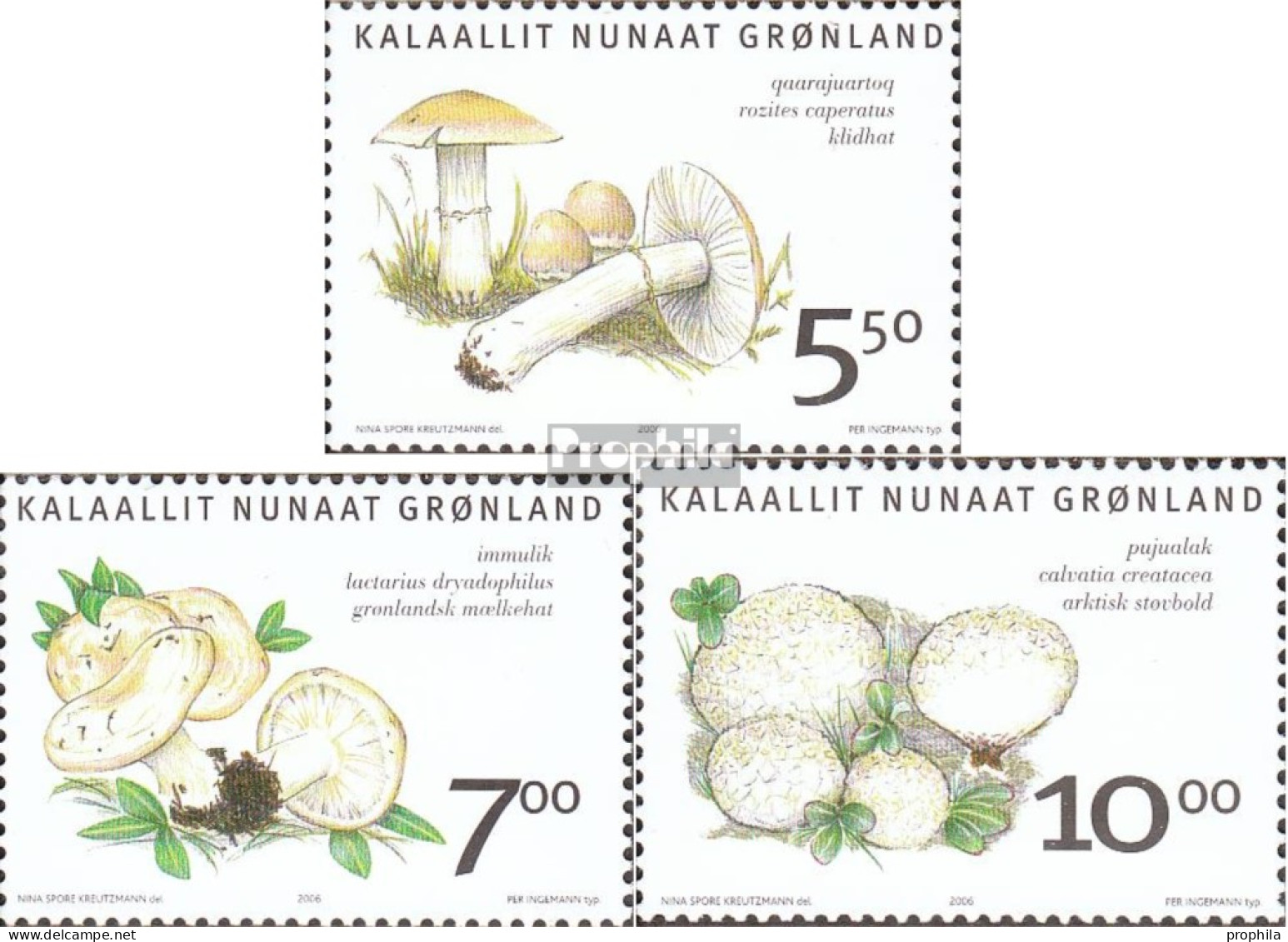 Dänemark - Grönland 464-466 (kompl.Ausg.) Postfrisch 2006 Einheimische Speisepilze - Neufs