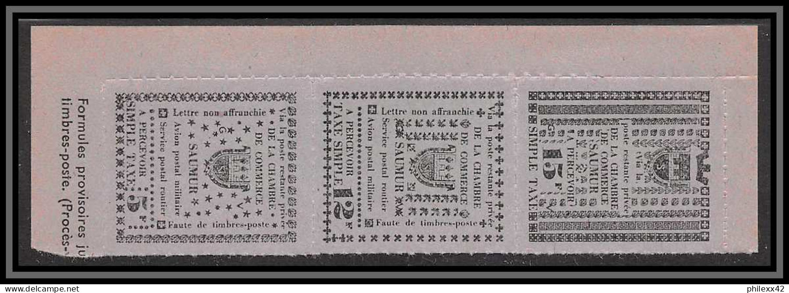 85504/ Maury N°4/6 Grève De Saumur 1953 Cote 75 Euros Violet Bande - Sonstige & Ohne Zuordnung