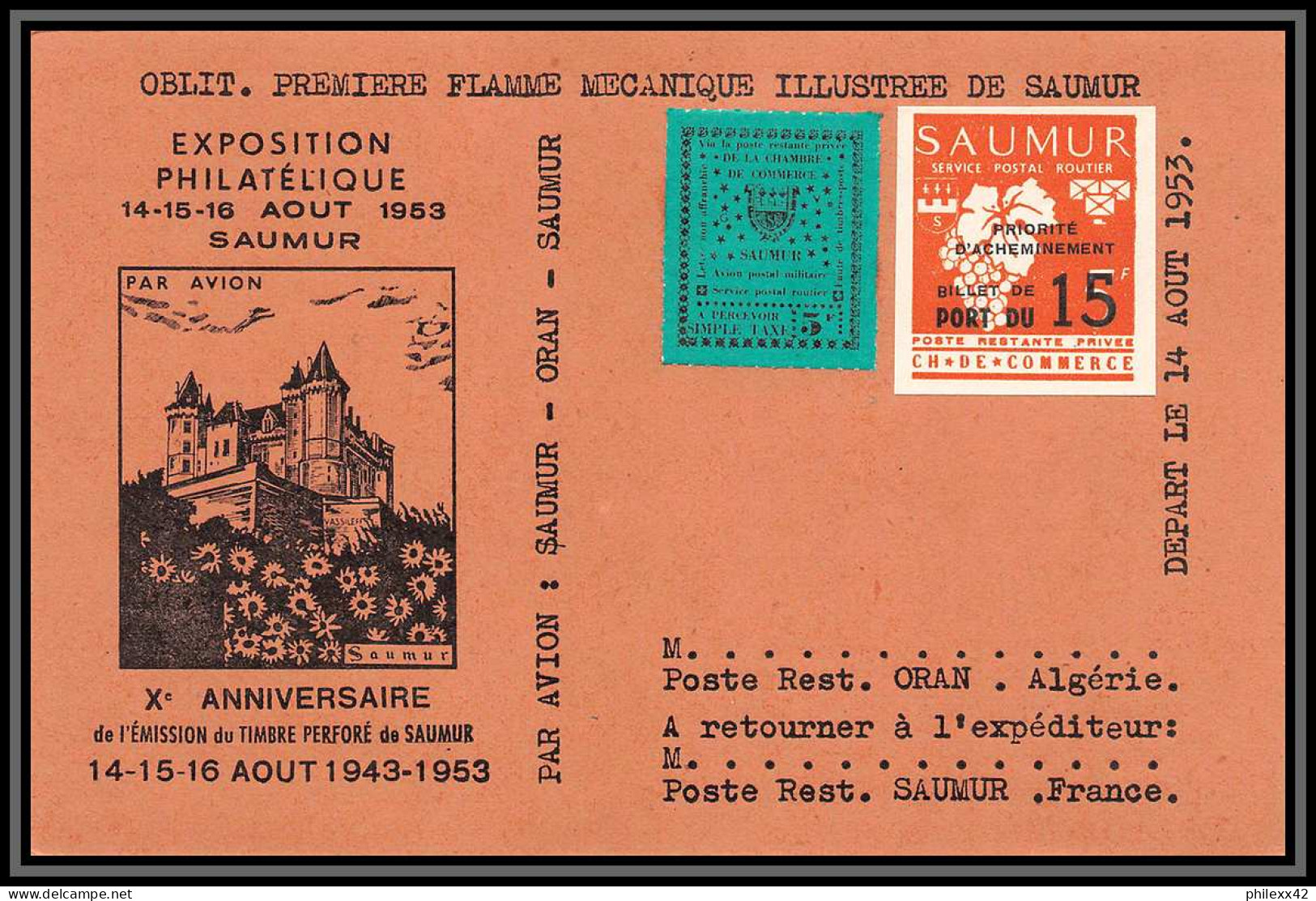 85544/ Mixte Chambre De Commerce Maury N°4/6 Grève De Saumur 1953 Sur Carte RR - Other & Unclassified