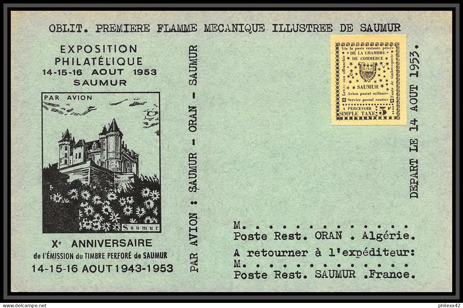 85547/ Maury N°4/6 Grève De Saumur 1953 Jaune Sur 3 Cartes - Autres & Non Classés