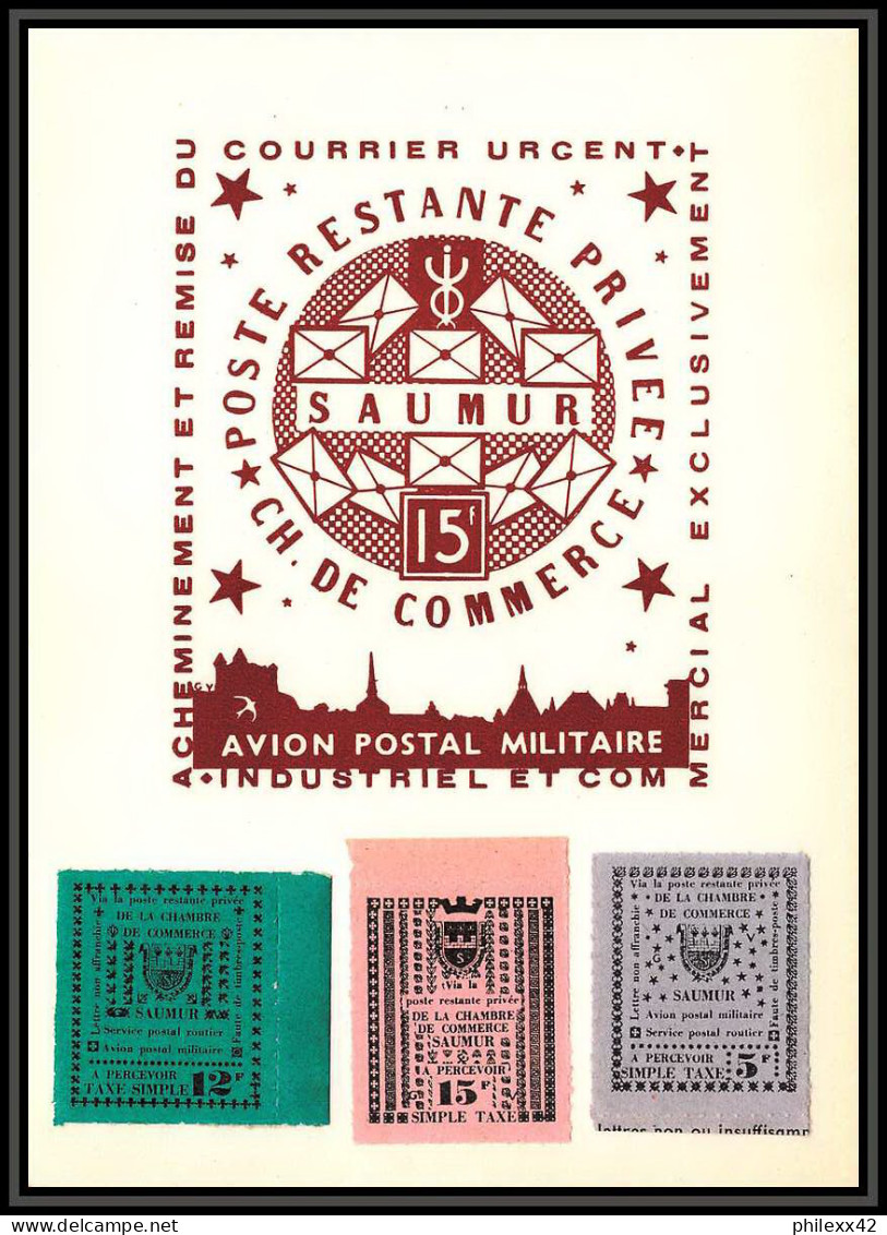 85583/ Maury N°4/6 Grève De Saumur 1953 Mixte 3 Couleurs Carte Anniversaire Chambre De Commerce - Autres & Non Classés