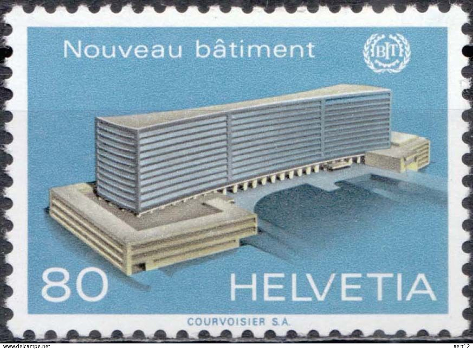 1974, Switzerland, Buildings, Labour Organisations, MNH(**), Mi: BIT 104 - Neufs