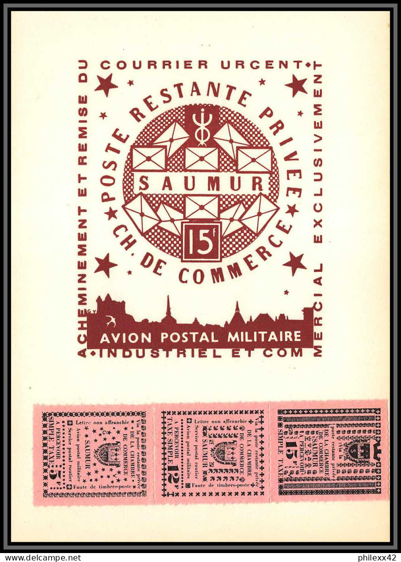 85620/ Maury N°4/6 Grève De Saumur 1953 Bande Rose Sur Carte Avion Postal Militaire - Sonstige & Ohne Zuordnung