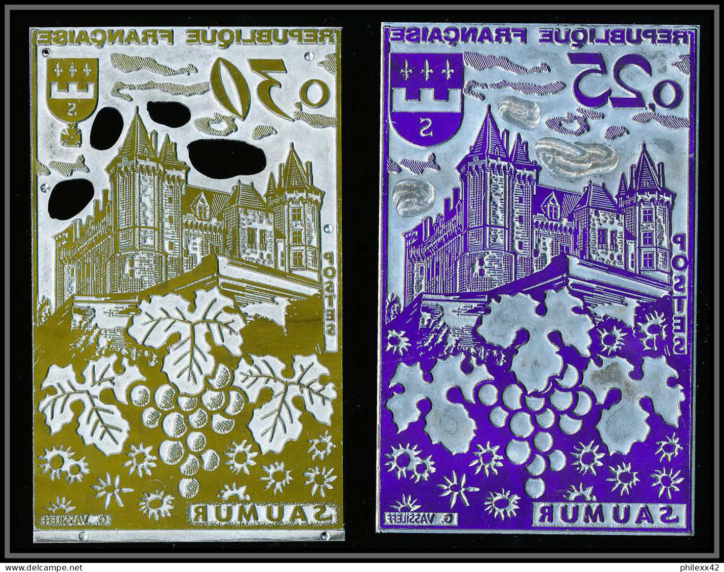 85609/ LOT DE 10 Plaques D'impression En Métal Qui On Servi à Faire Les Cartes Grève De Saumur 1963 - UNIQUE - Other & Unclassified