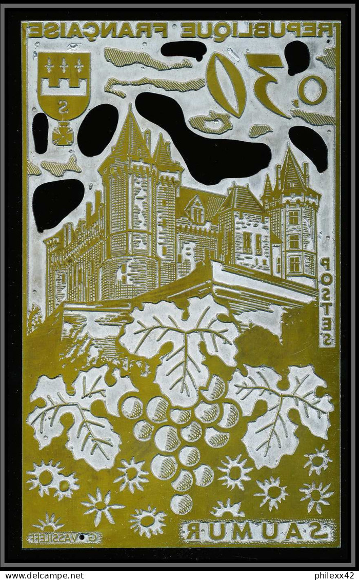85609/ LOT DE 10 Plaques D'impression En Métal Qui On Servi à Faire Les Cartes Grève De Saumur 1963 - UNIQUE - Other & Unclassified