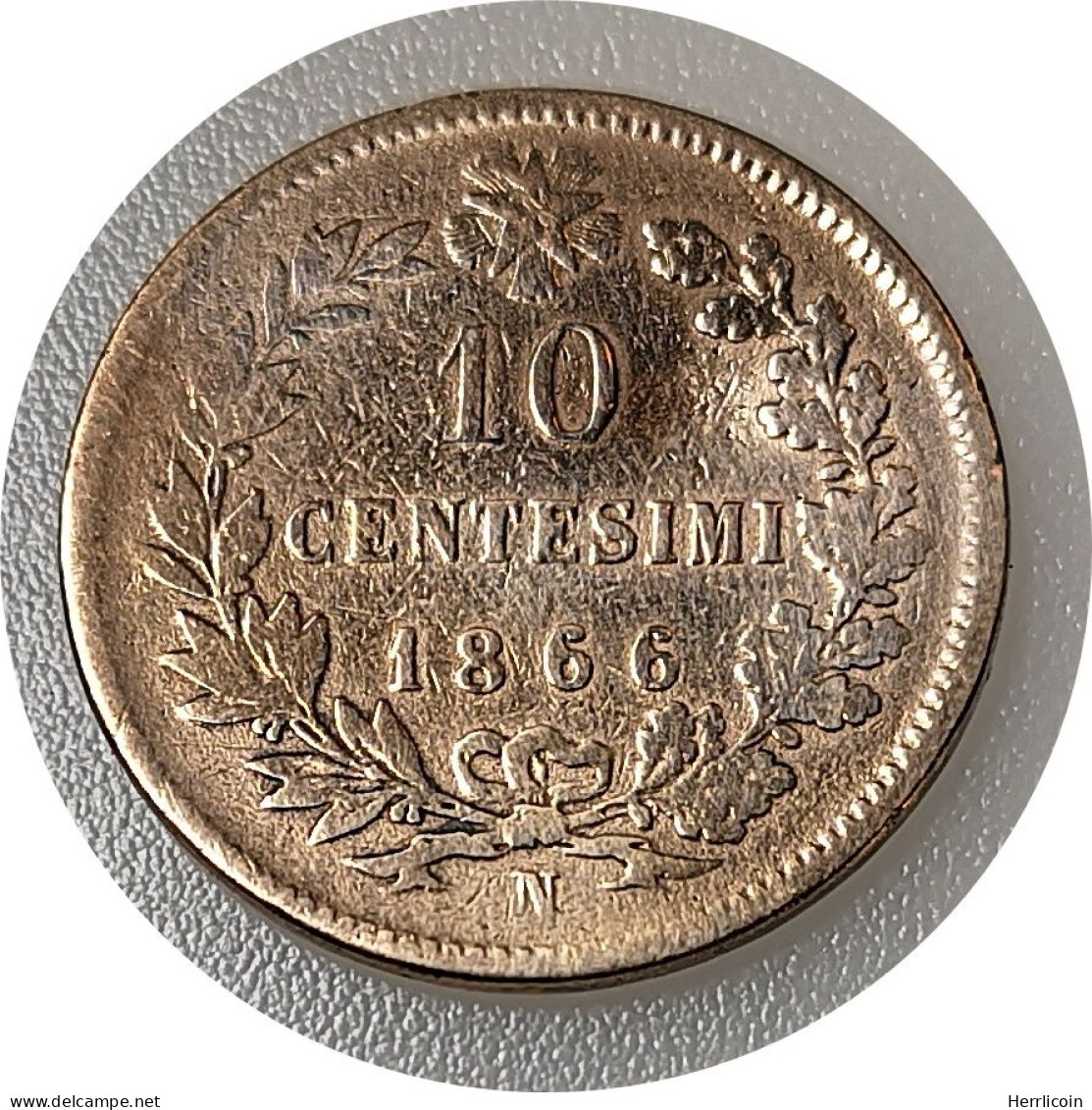 Monnaie Italie - 1866 "N" - 10 Centesimi Victor-Emmanuel II - 1861-1878 : Victor Emmanuel II.