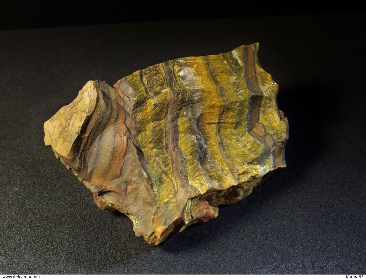 Rough Golden Tiger's Eye ( 6 X 4.5 X 2 Cm ) Prieska - Pixley Kaseme Distr. - Nothern Cape - South Africa - Minerals