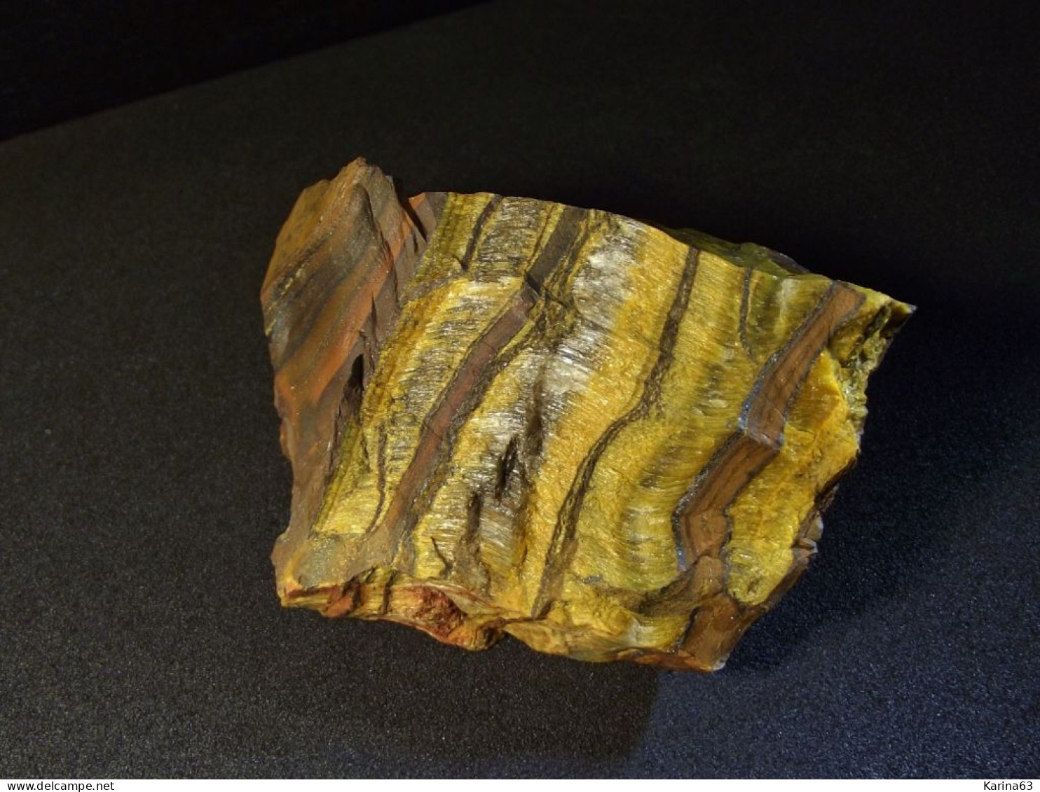 Rough Golden Tiger's Eye ( 6 X 4.5 X 2 Cm ) Prieska - Pixley Kaseme Distr. - Nothern Cape - South Africa - Mineralien