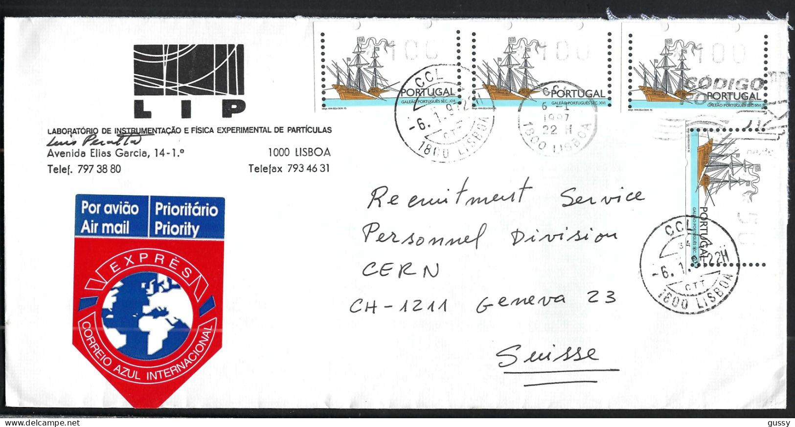 PORTUGAL P.A. Ca.1997: LSC Par Exprès De Lisboa à Genève (Suisse) - Storia Postale