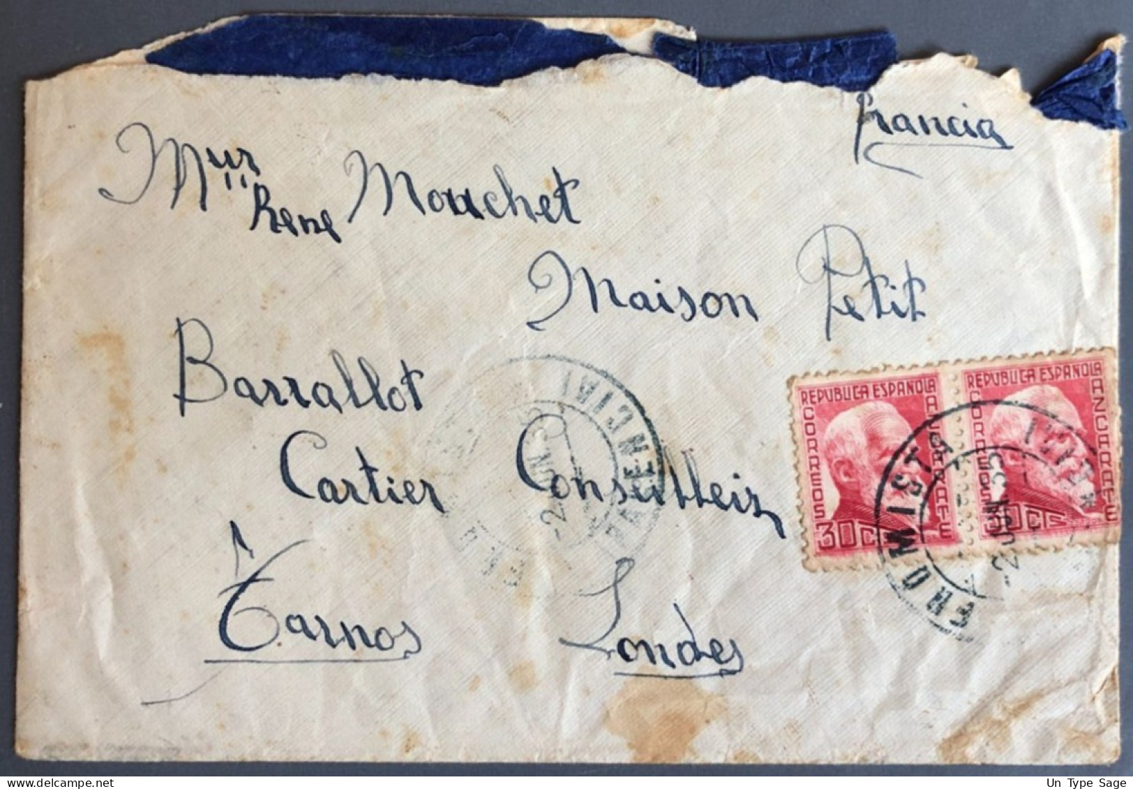 Espagne, Divers Sur Enveloppe De FROMISTA 2.6.1935 Pour La France - (B2098) - Cartas & Documentos