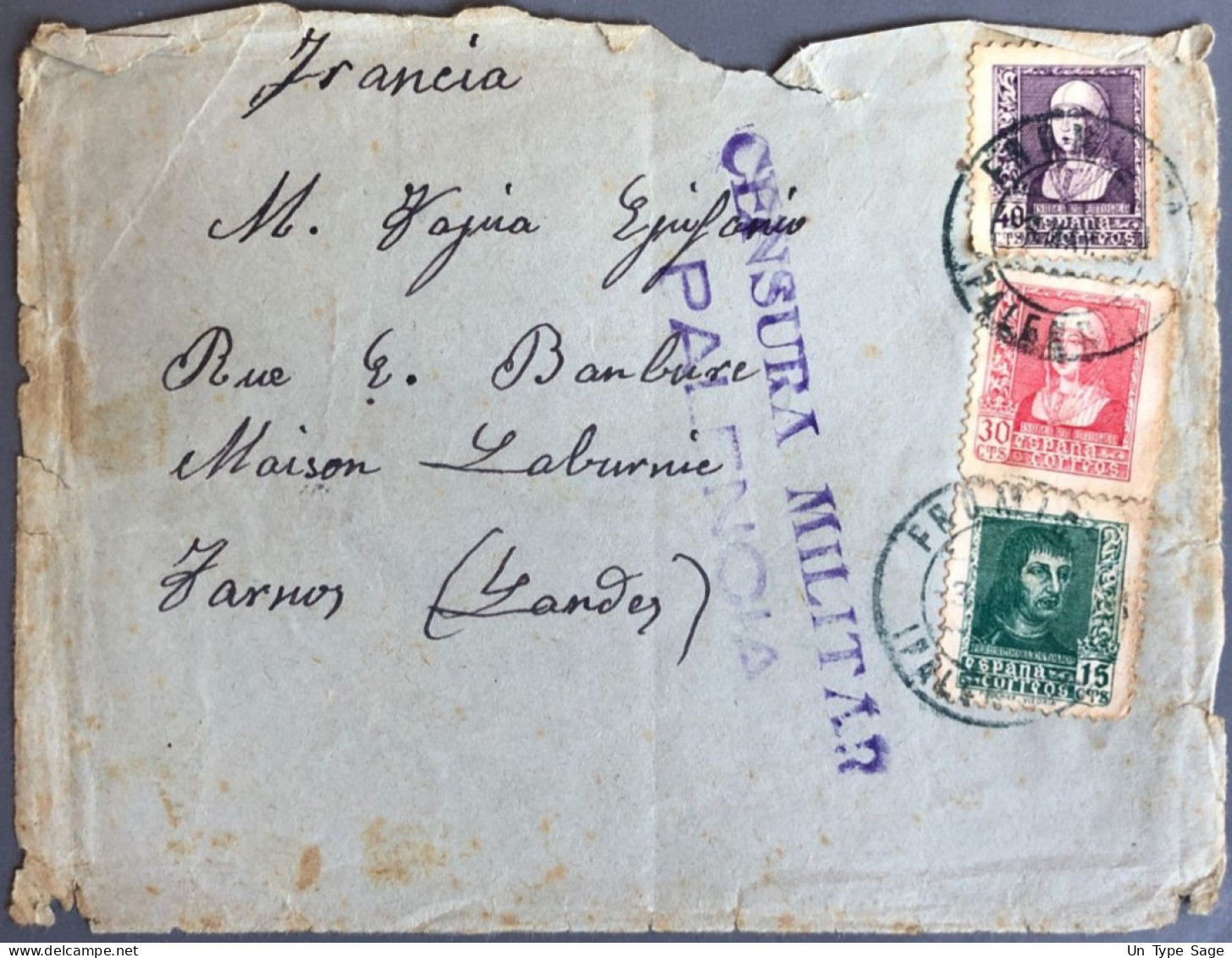 Espagne, Divers Sur DEVANT D'enveloppe De FROMISTA + Censure PALENCIA - (B2099) - Lettres & Documents