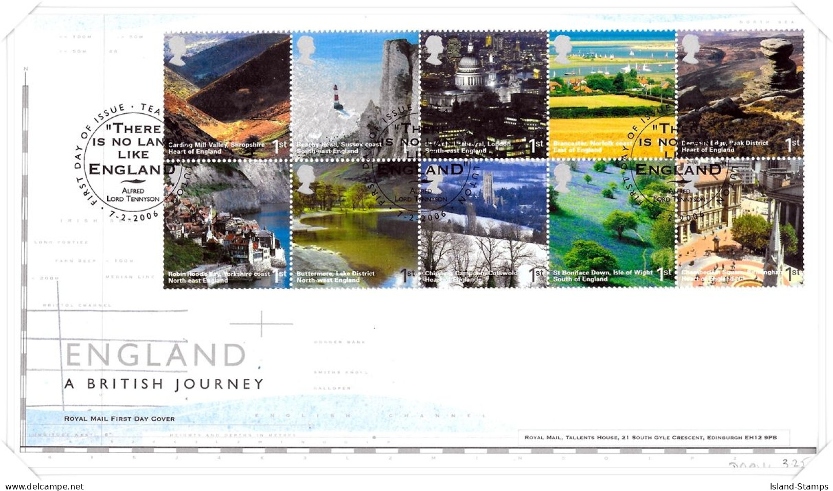 2006 GB FDC - England A British Journey Unaddressed TT - 2001-10 Ediciones Decimales