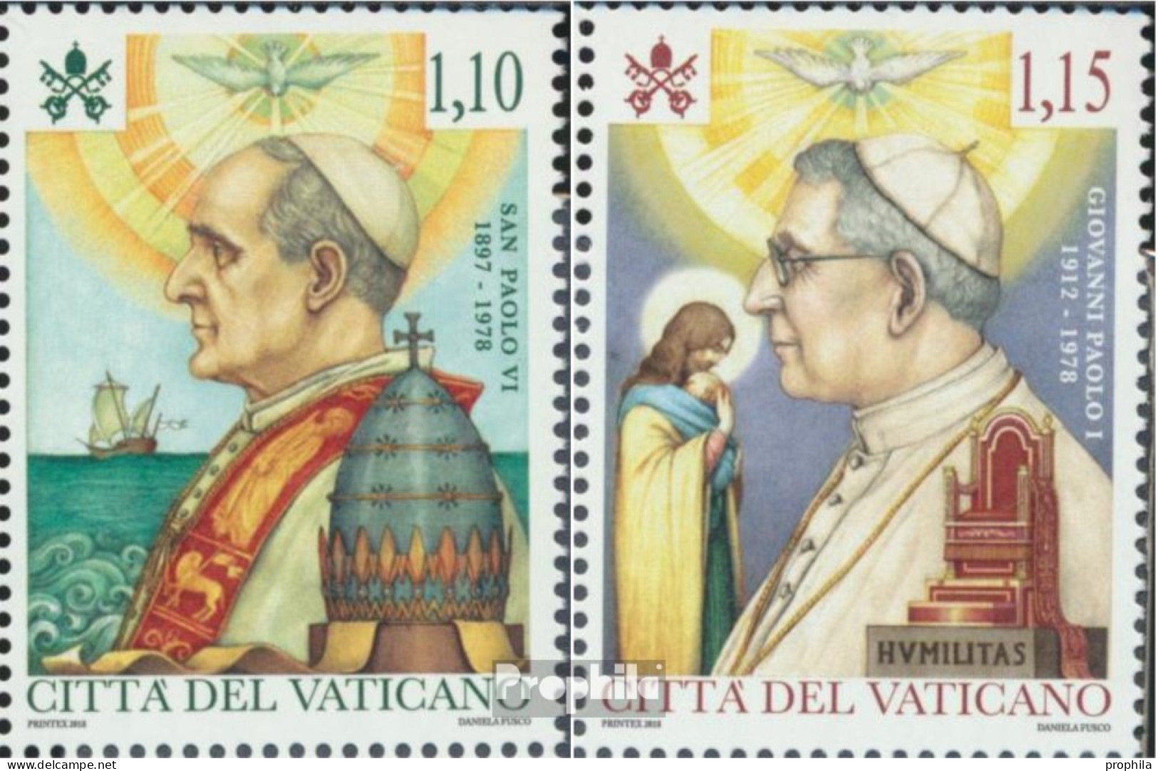 Vatikanstadt 1935-1936 (kompl.Ausg.) Postfrisch 2018 Heiligsprechung Papst Paul VI. - Oblitérés