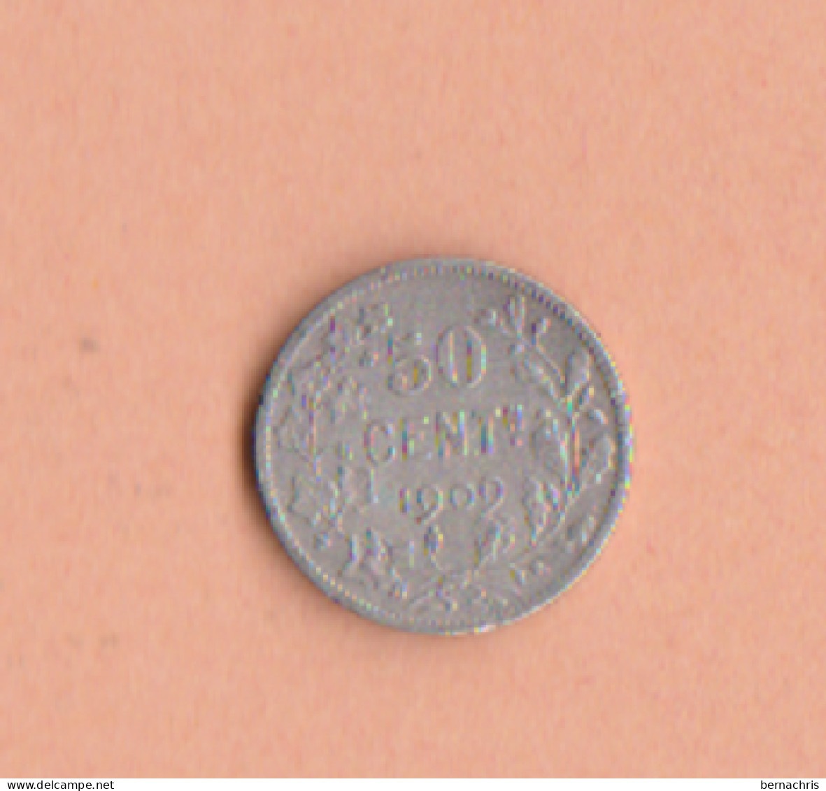 Belgique 50 C Léopold II - 1909 - Argent - 20 Centimes