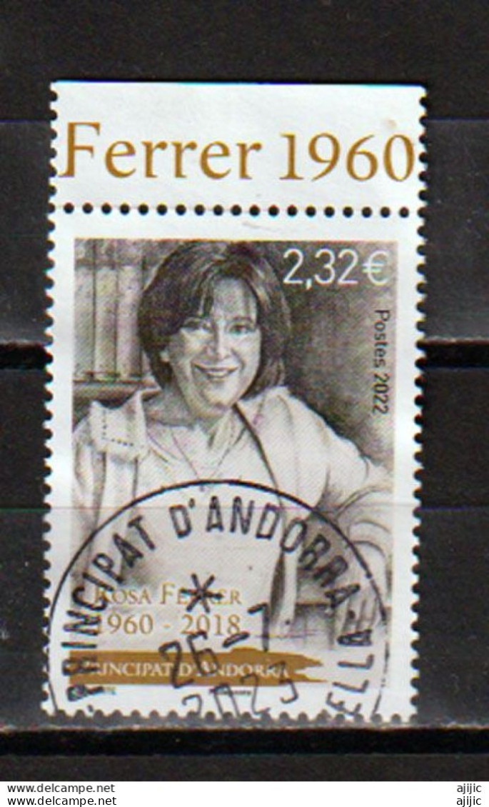 2022. Rosa Ferrer Obiols.Ministre De La Santé,du Bien-être & Travail. Timbre Oblitéré 1 ère Qualité. Haute Faciale. - Used Stamps