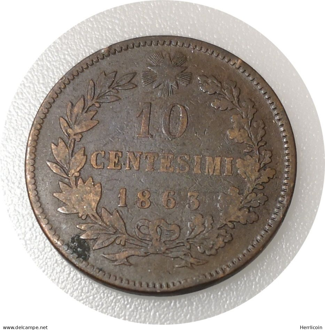 Monnaie Italie - 1863 - 10 Centesimi Victor-Emmanuel II - 1861-1878 : Victor Emmanuel II.