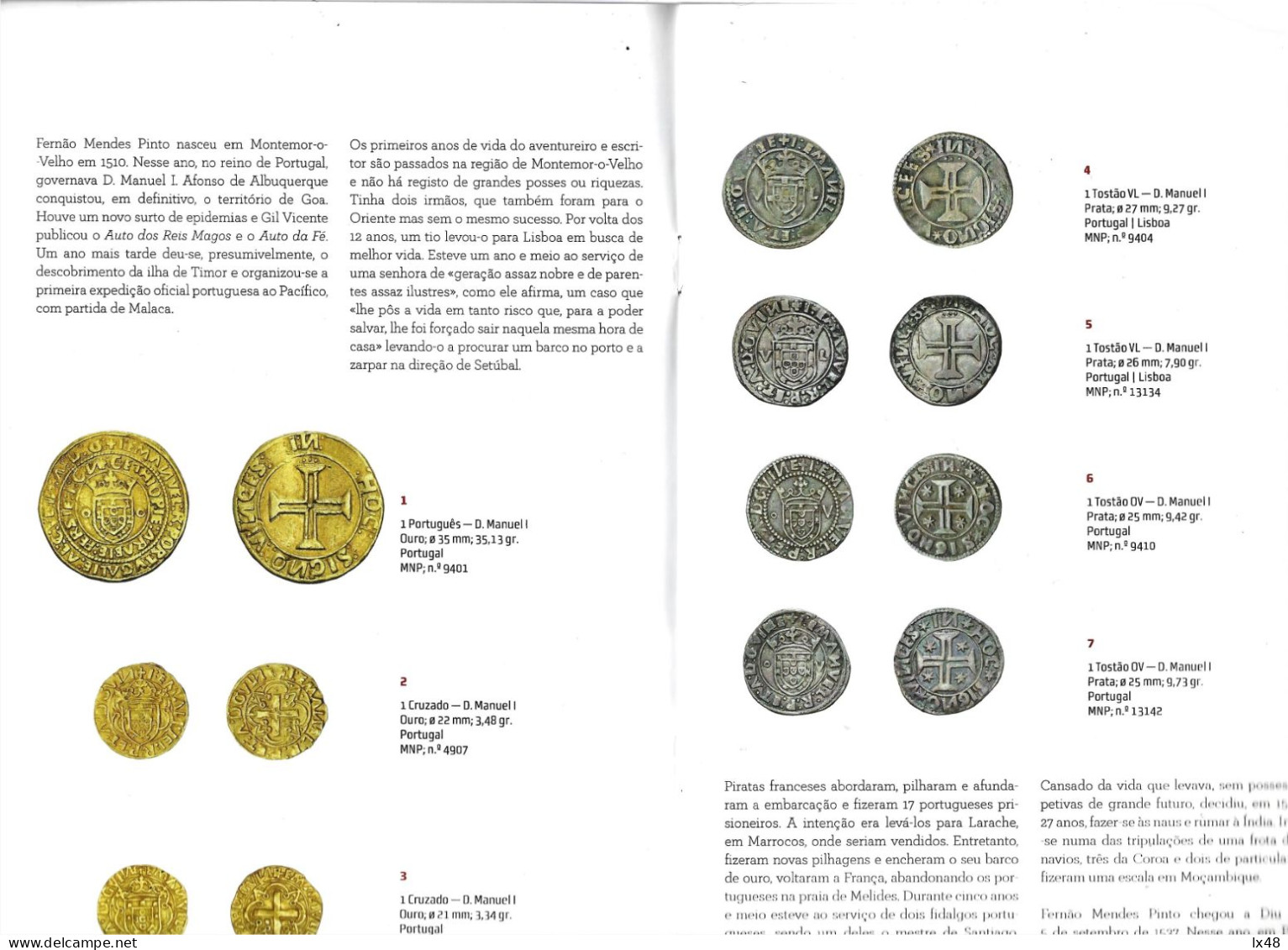 Book 'Money In The Time Of Fernão Mendes Pinto'. 30 Page Gold Coin 'Portuguese D.Manuel I'.Livro 'O Dinheiro No Tempo De - Livres & Logiciels